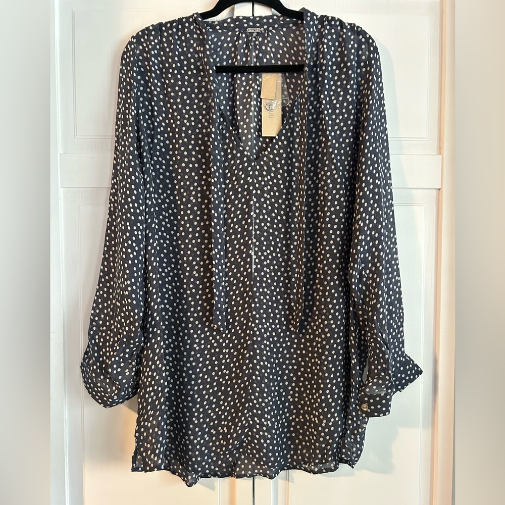 NWT Chan Luu Navy L/S Blouse